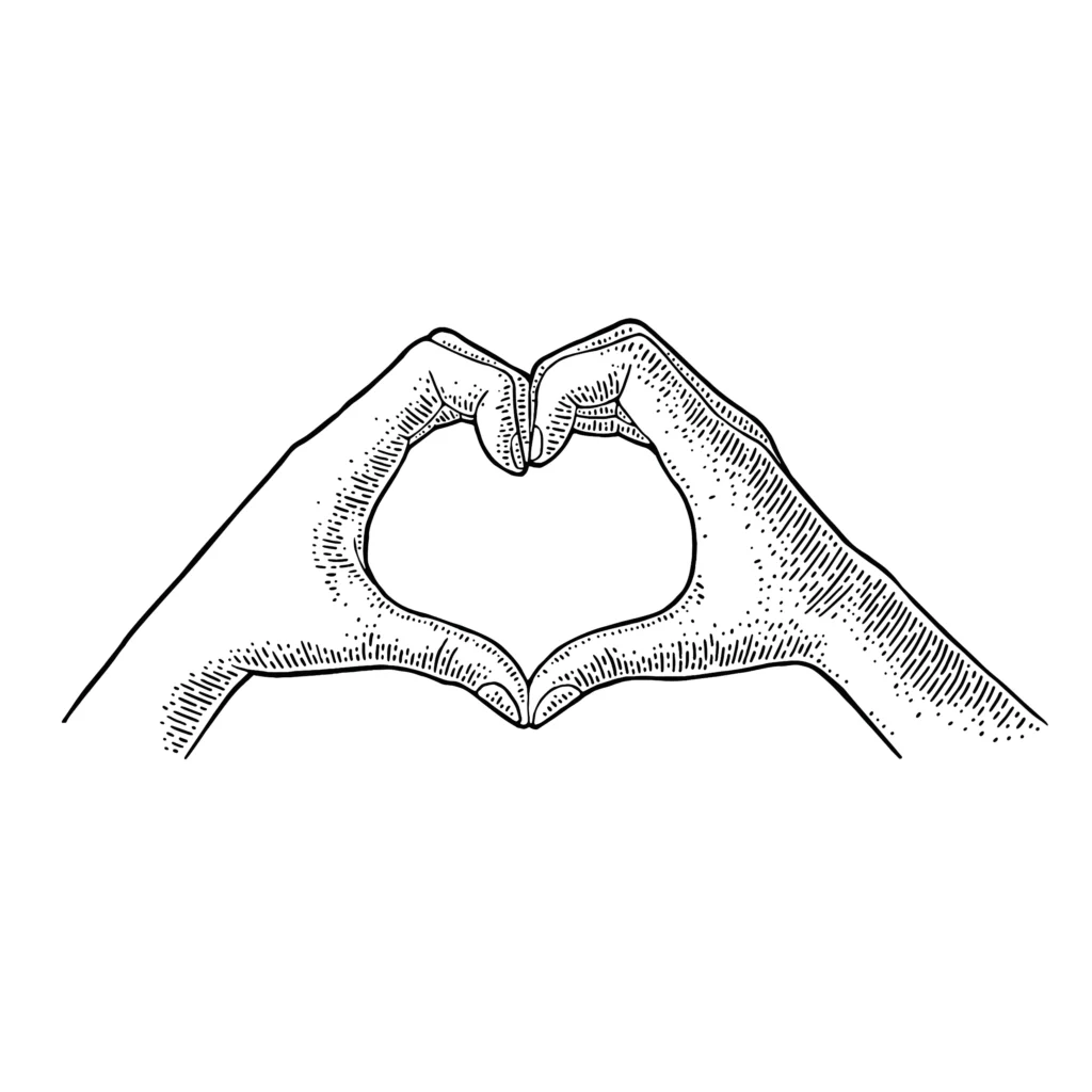 mains coeur